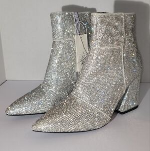Sparkling Silver Ankle Boots